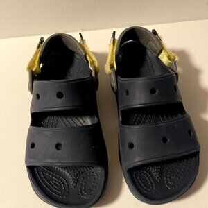 Crocs All Terrain Youth Junior Blue/Yellow Adjustable Two Strap Sandal Size J2